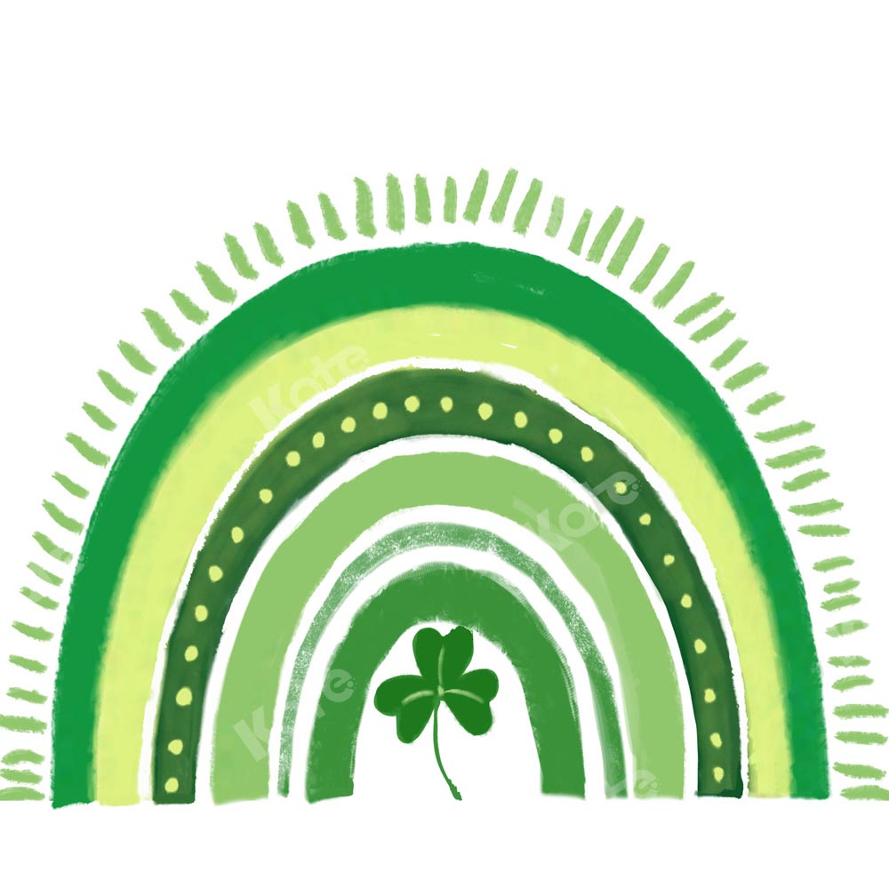 Kate St.Patrick's Day Hintergrund Regenbogen Grün Glücksklee von GQ - Kate Backdrop.de