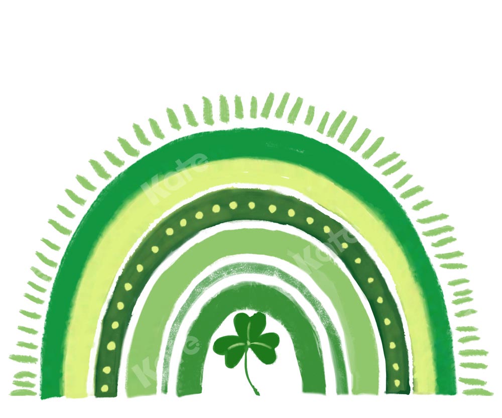 Kate St.Patrick's Day Hintergrund Regenbogen Grün Glücksklee von GQ - Kate Backdrop.de