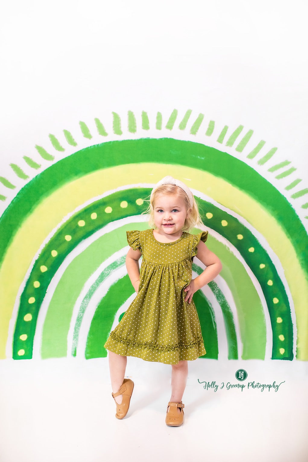 Kate St.Patrick's Day Hintergrund Regenbogen Grün Glücksklee von GQ - Kate Backdrop.de