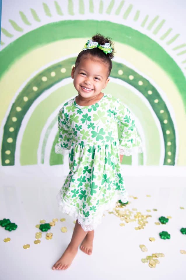 Kate St.Patrick's Day Hintergrund Regenbogen Grün Glücksklee von GQ - Kate Backdrop.de