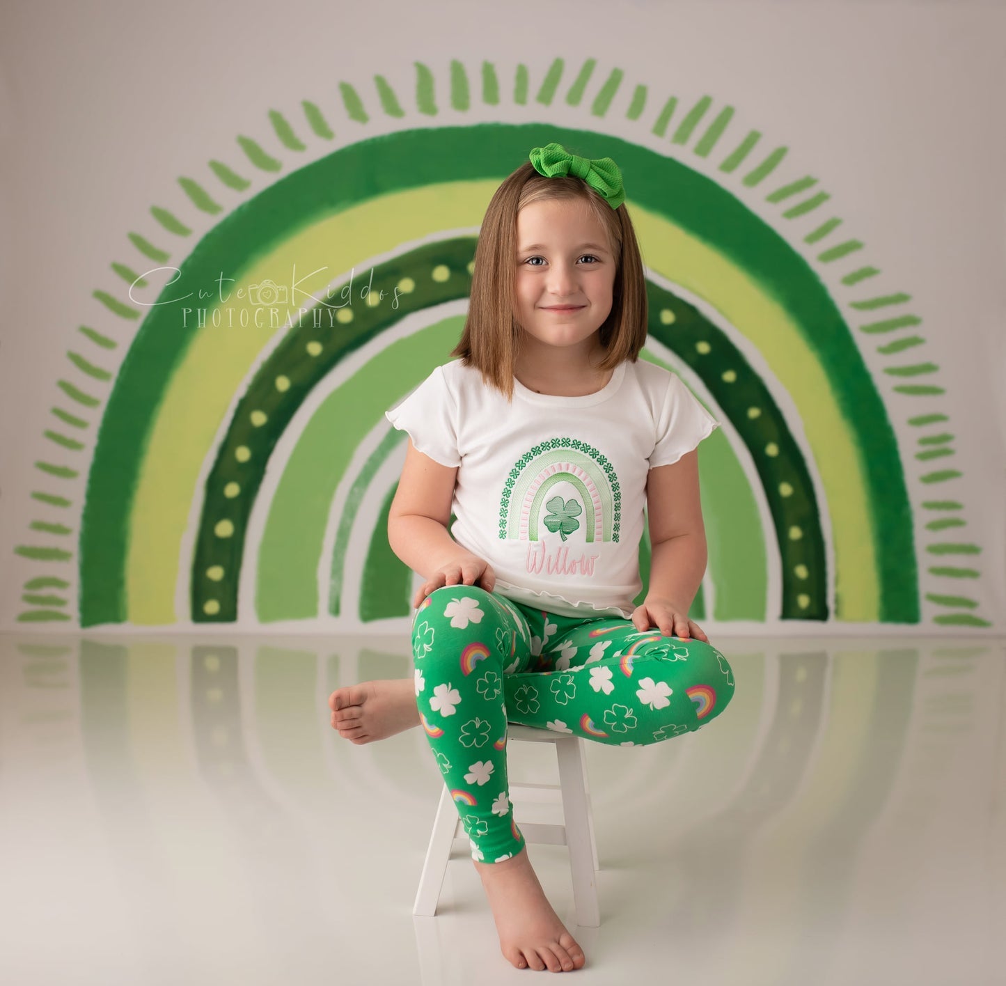 Kate St.Patrick's Day Hintergrund Regenbogen Grün Glücksklee von GQ - Kate Backdrop.de