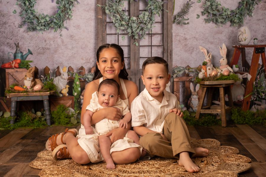 Kate Ostern Garten Tür Hintergrund Kaninchen für Fotografie von Rose Abbas - Kate Backdrop.de