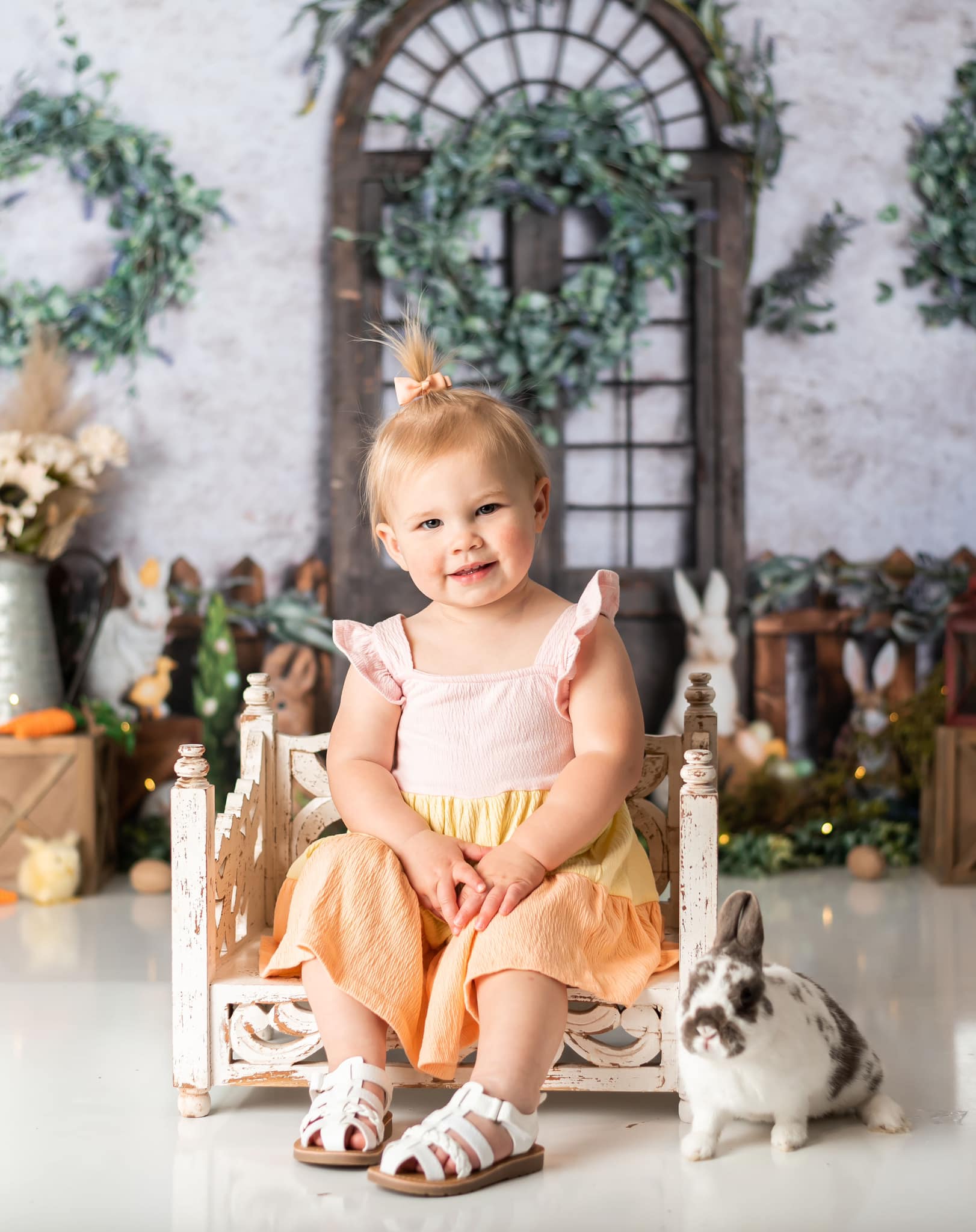 Kate Ostern Garten Tür Hintergrund Kaninchen für Fotografie von Rose Abbas - Kate Backdrop.de