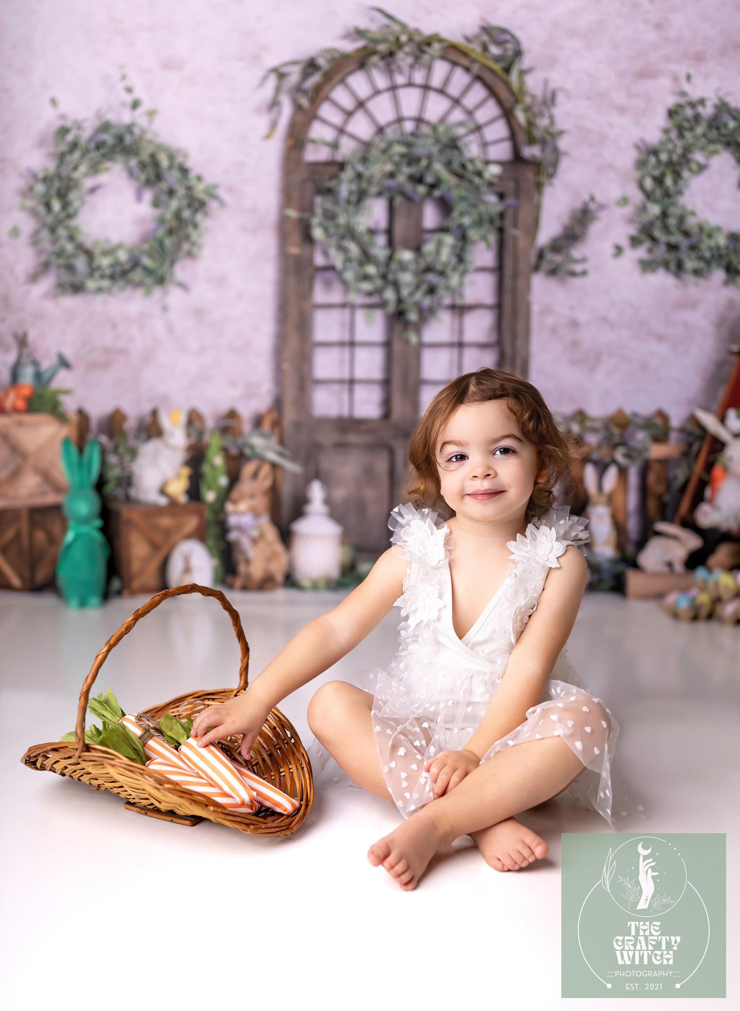 Kate Ostern Garten Tür Hintergrund Kaninchen für Fotografie von Rose Abbas - Kate Backdrop.de