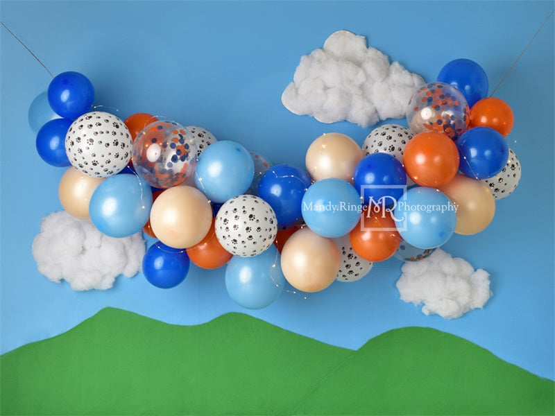 Kate Luftballons Junge Wolken Geburtstag Hintergrund von Mandy Ringe Photography - Kate Backdrop.de