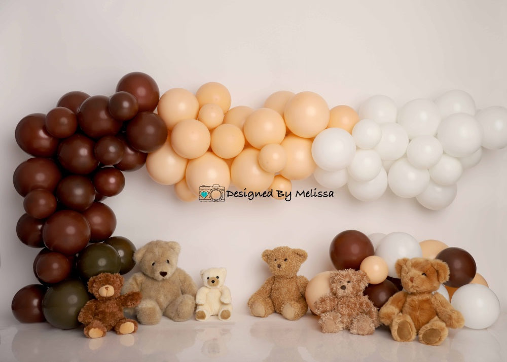 Kate Boho Bären Hintergrund Luftballons von Melissa King - Kate Backdrop.de