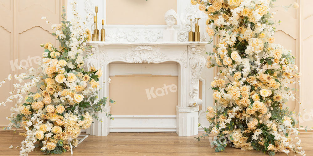 Kate Kranz Hintergrund Weiß Kamin Weihnachten von Chain Photography - Kate Backdrop.de