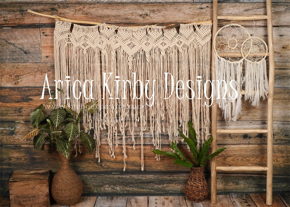 Kate Sommer Boho Hintergrund Holz retro von Arica Kirby - Kate Backdrop.de