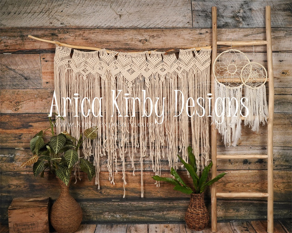 Kate Sommer Boho Hintergrund Holz retro von Arica Kirby - Kate Backdrop.de