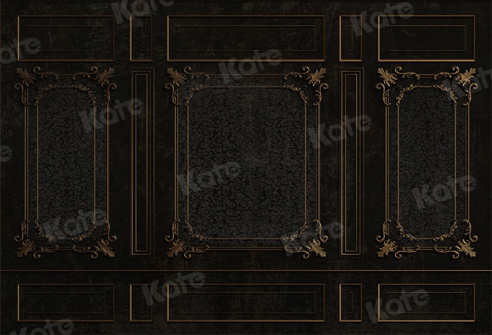 Kate Vintage Hintergrund Retro Schwarz Wand Gold - Kate Backdrop.de