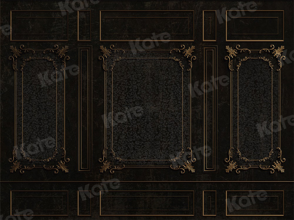 Kate Vintage Hintergrund Retro Schwarz Wand Gold - Kate Backdrop.de