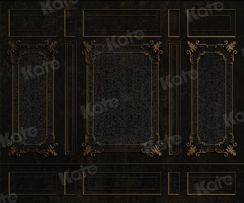 Kate Vintage Hintergrund Retro Schwarz Wand Gold - Kate Backdrop.de
