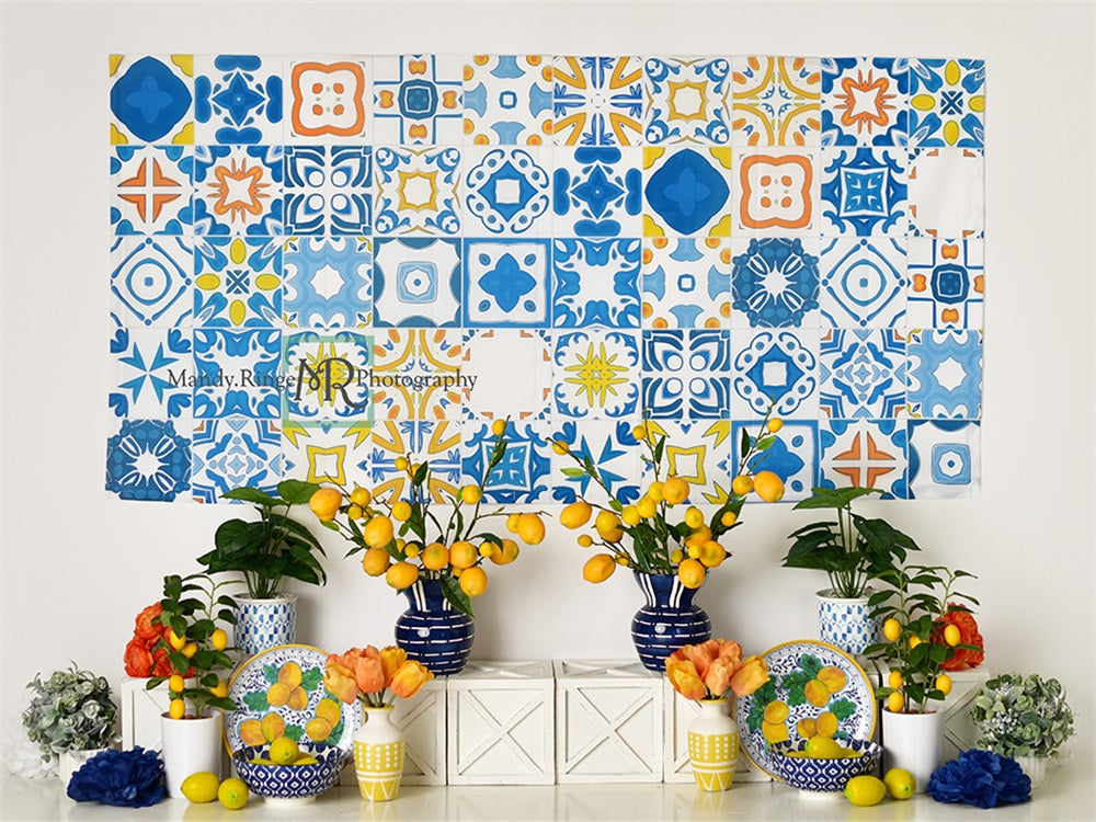 Kate Mittelmeer Sommer Hintergrund Zitrone von Mandy Ringe Photography - Kate Backdrop.de