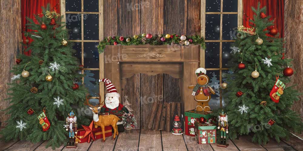 Kate Weihnachten Hintergrund Kamin Holz Lebkuchen von Emetselch - Kate Backdrop.de