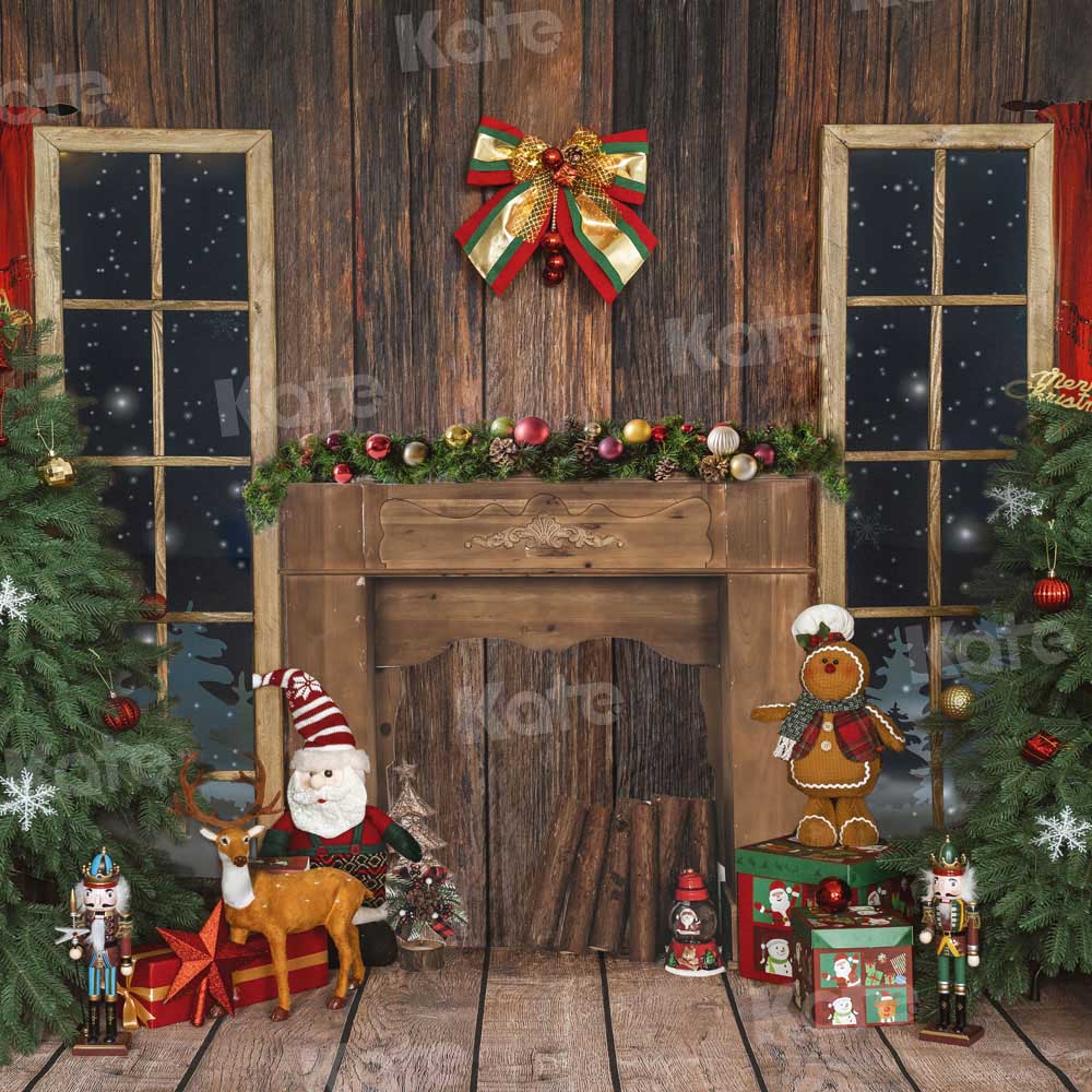 Kate Weihnachten Hintergrund Kamin Holz Lebkuchen von Emetselch - Kate Backdrop.de