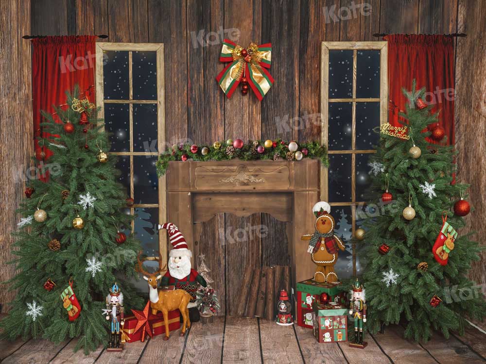 Kate Weihnachten Hintergrund Kamin Holz Lebkuchen von Emetselch - Kate Backdrop.de