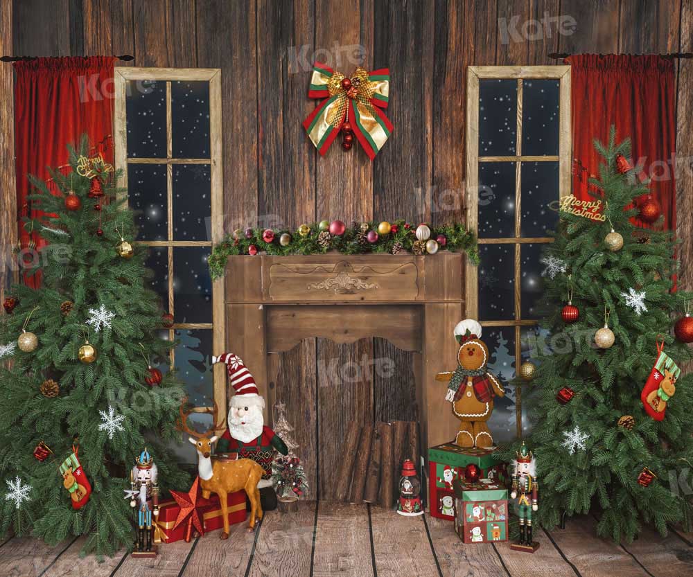 Kate Weihnachten Hintergrund Kamin Holz Lebkuchen von Emetselch - Kate Backdrop.de