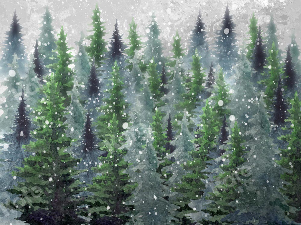Kate Weihnachten Hintergrund Wald Schnee von Chain Photography - Kate Backdrop.de