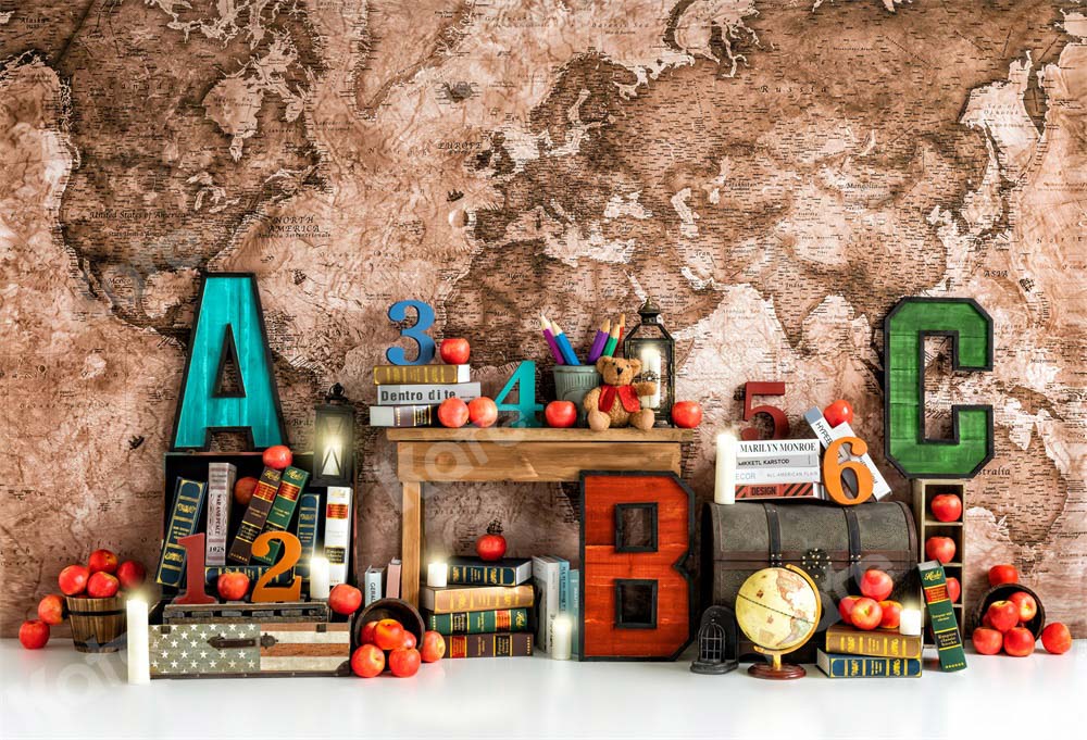 Kate Mauer Hintergrund Schule Karte von Emetselch - Kate Backdrop.de