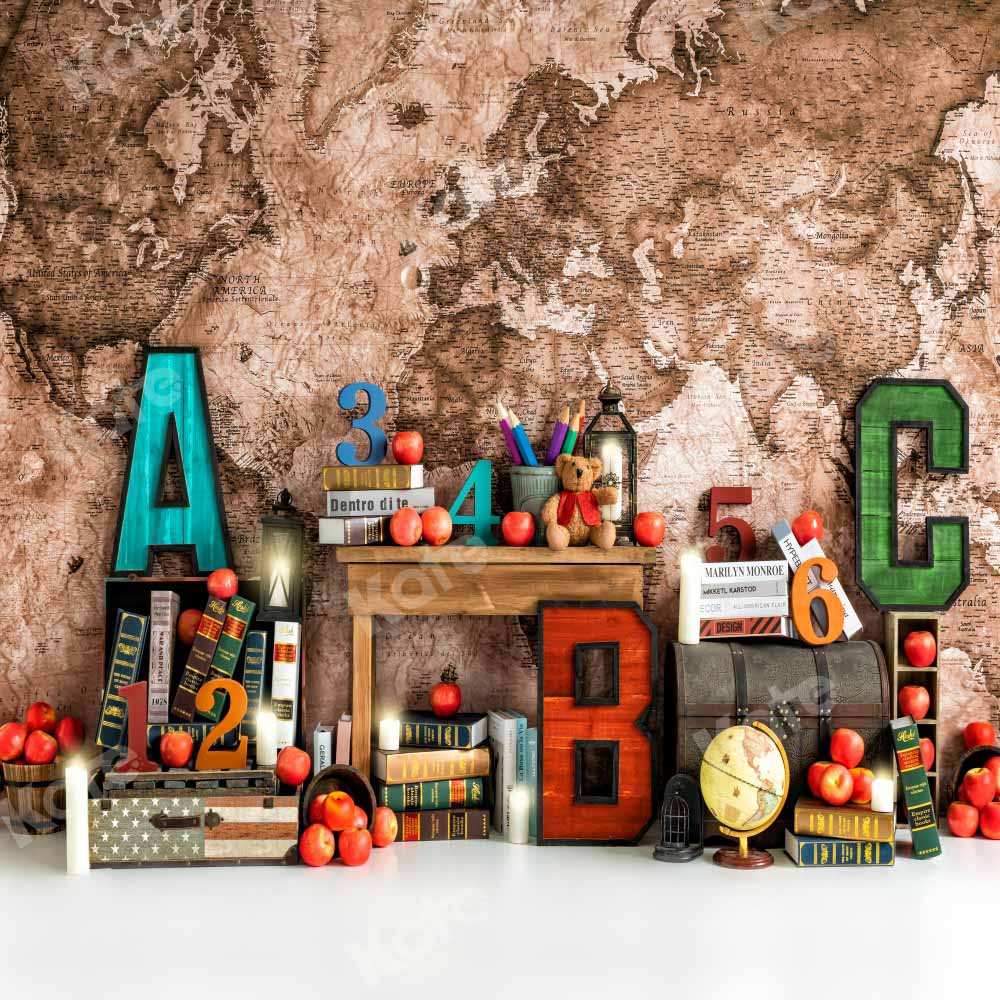 Kate Mauer Hintergrund Schule Karte von Emetselch - Kate Backdrop.de