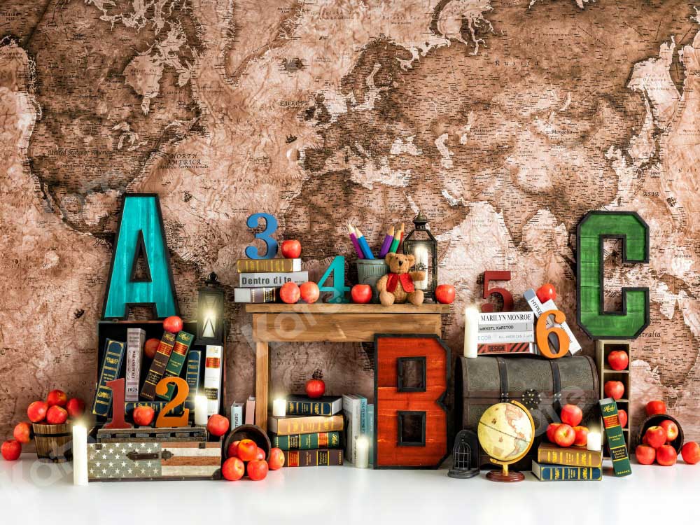 Kate Mauer Hintergrund Schule Karte von Emetselch - Kate Backdrop.de