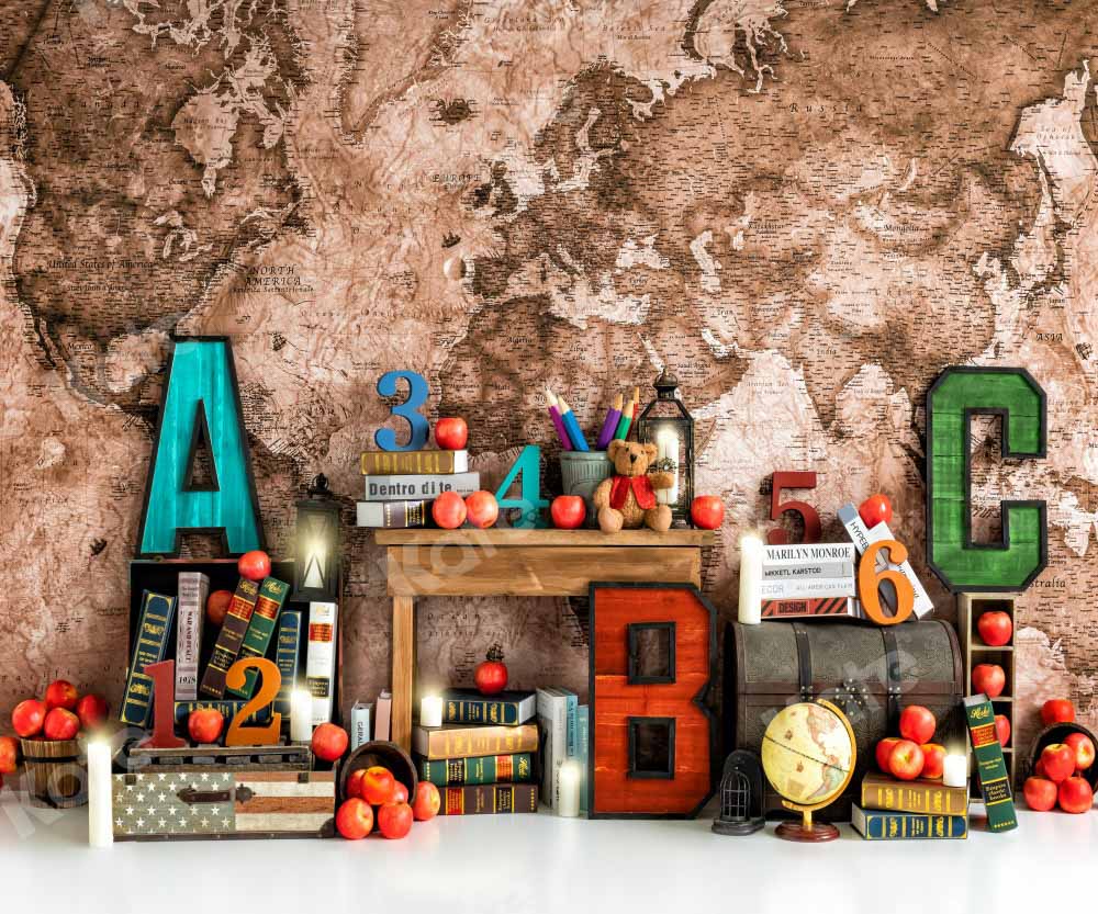 Kate Mauer Hintergrund Schule Karte von Emetselch - Kate Backdrop.de