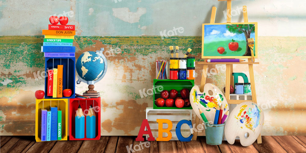 Kate Schulanfang Schule Hintergrund Erde Retro von Emetselch - Kate Backdrop.de