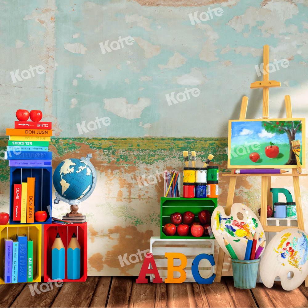 Kate Schulanfang Schule Hintergrund Erde Retro von Emetselch - Kate Backdrop.de