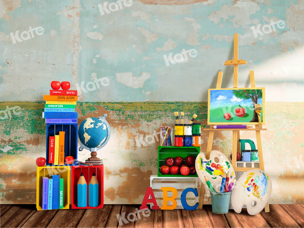 Kate Schulanfang Schule Hintergrund Erde Retro von Emetselch - Kate Backdrop.de