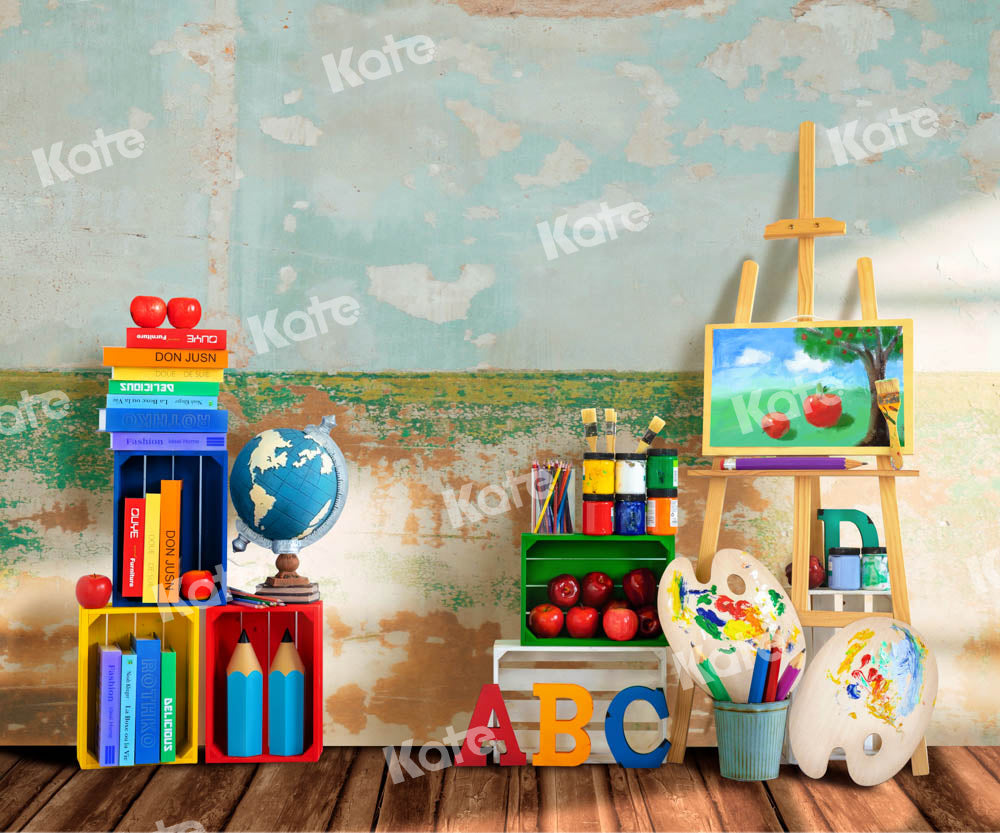 Kate Schulanfang Schule Hintergrund Erde Retro von Emetselch - Kate Backdrop.de