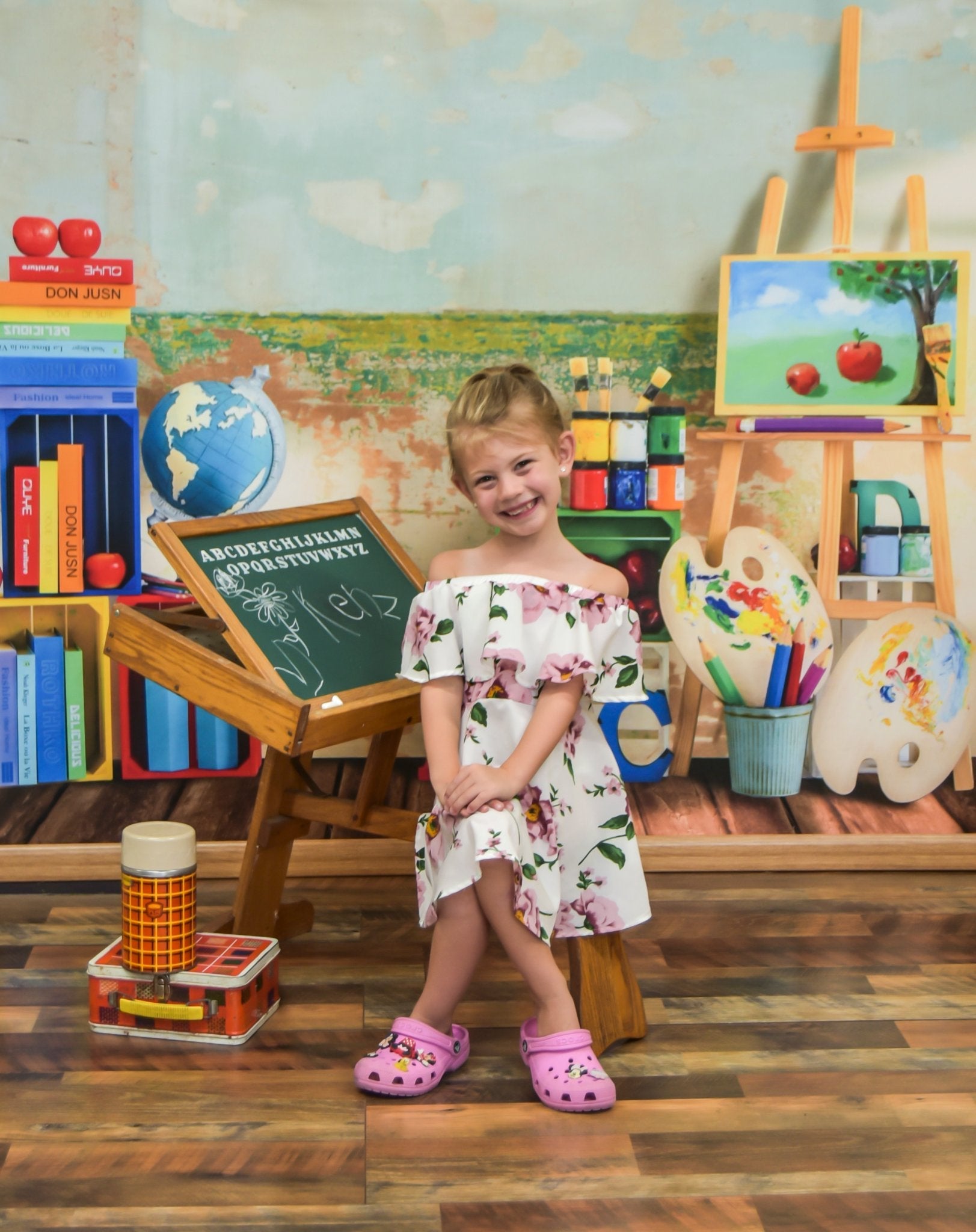 Kate Schulanfang Schule Hintergrund Erde Retro von Emetselch - Kate Backdrop.de
