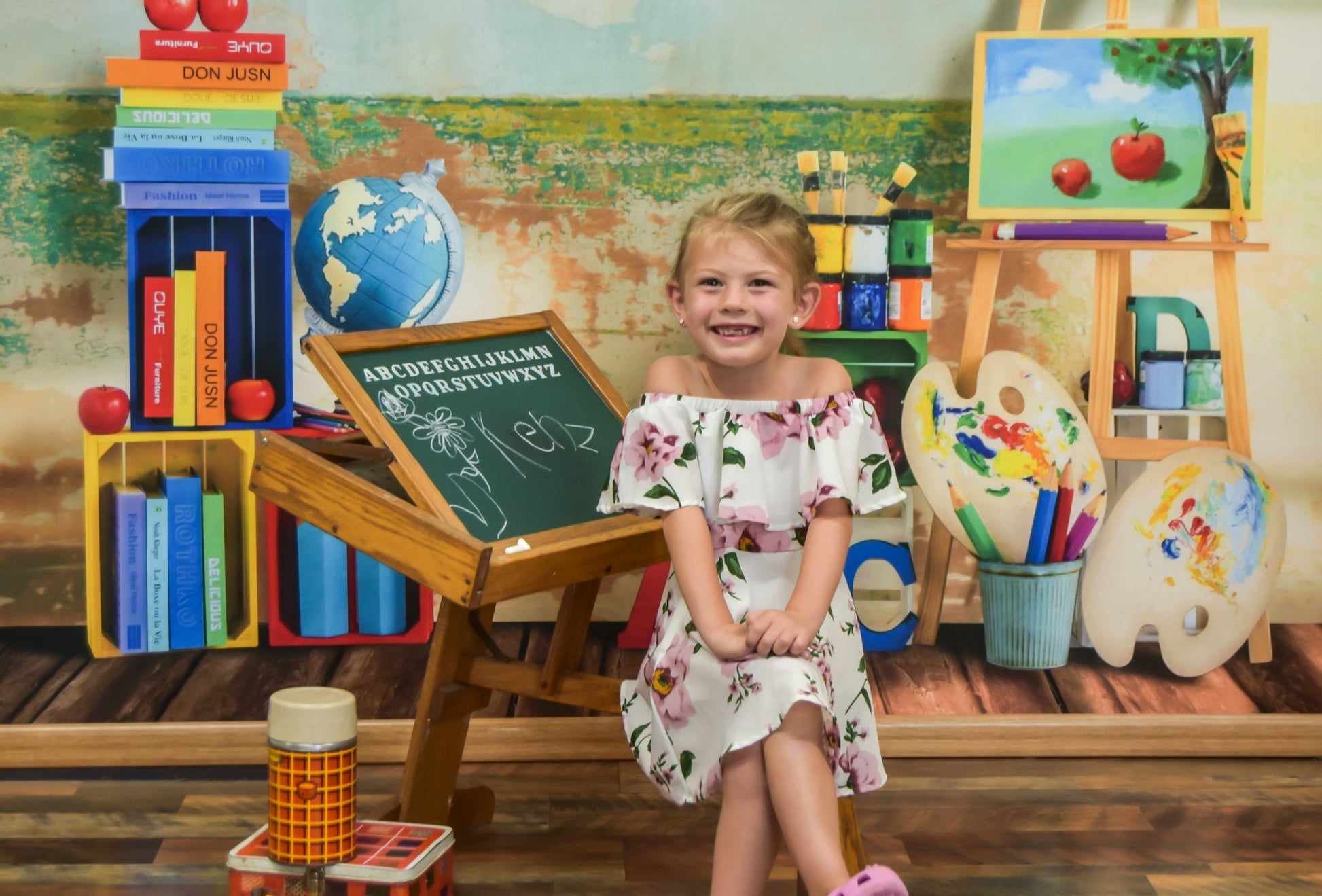 Kate Schulanfang Schule Hintergrund Erde Retro von Emetselch - Kate Backdrop.de