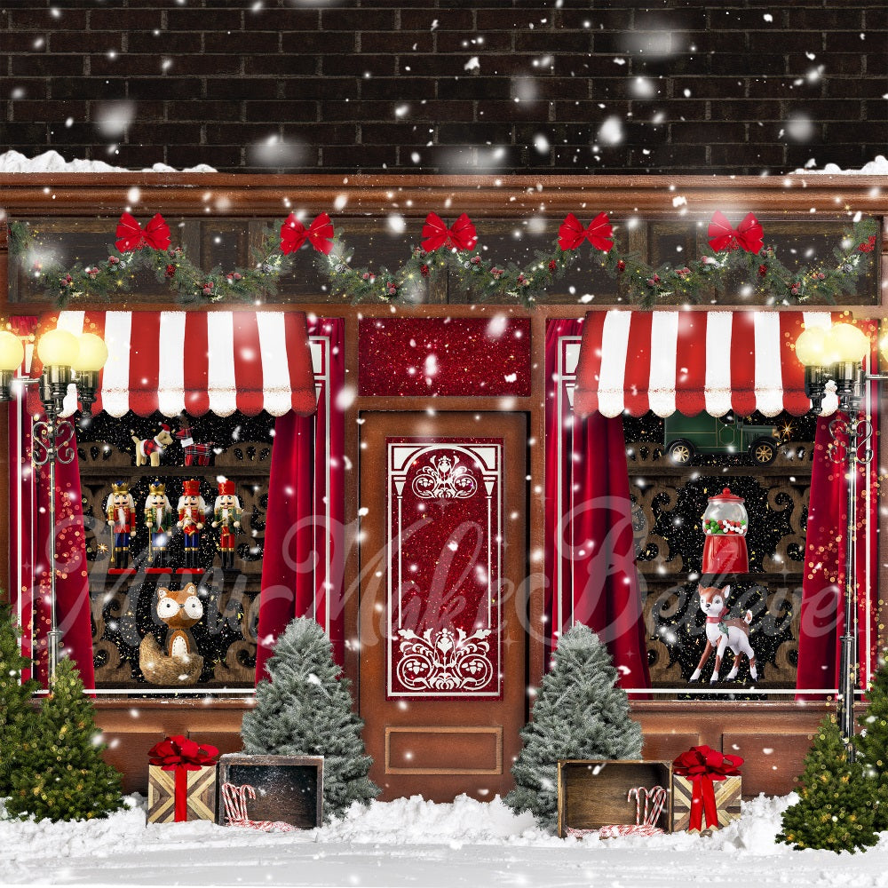 Kate Weihnachten Hintergrund Winter Vintage Süssigkeit Weihnachtsmann von Mini MakeBelieve - Kate Backdrop.de