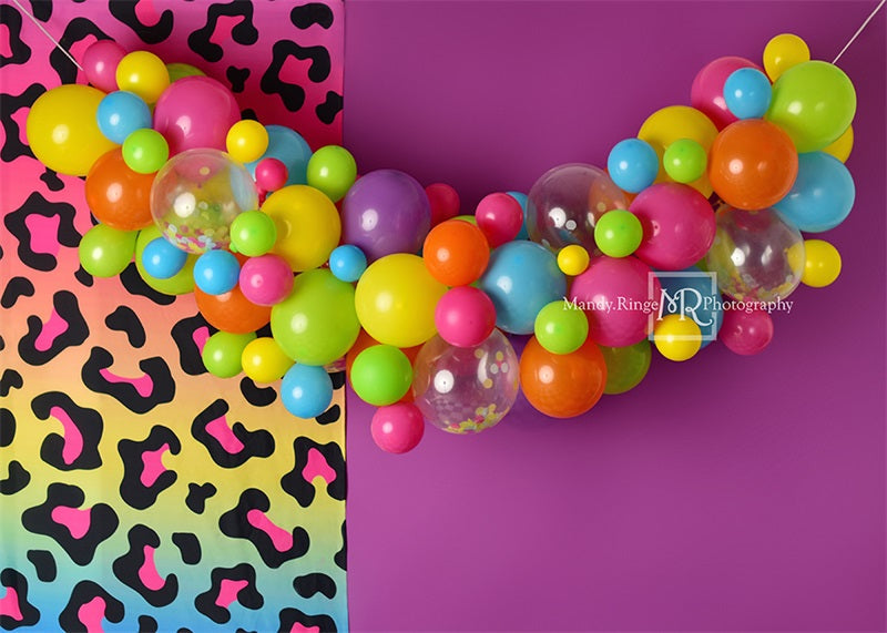 Kate Retro 90s Neon Party Hintergrund Geburtstag von Mandy Ringe Photography - Kate Backdrop.de