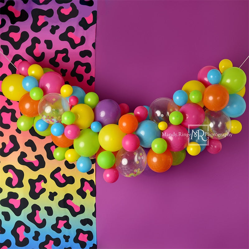 Kate Retro 90s Neon Party Hintergrund Geburtstag von Mandy Ringe Photography - Kate Backdrop.de