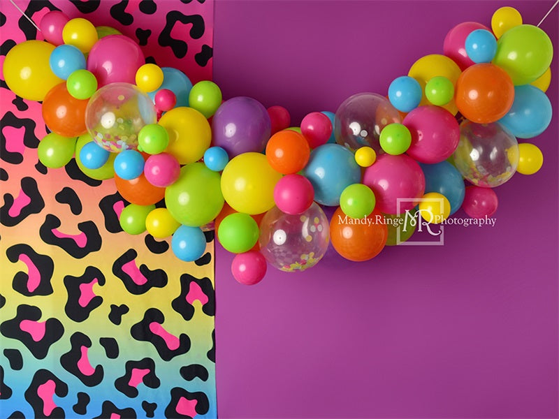 Kate Retro 90s Neon Party Hintergrund Geburtstag von Mandy Ringe Photography - Kate Backdrop.de