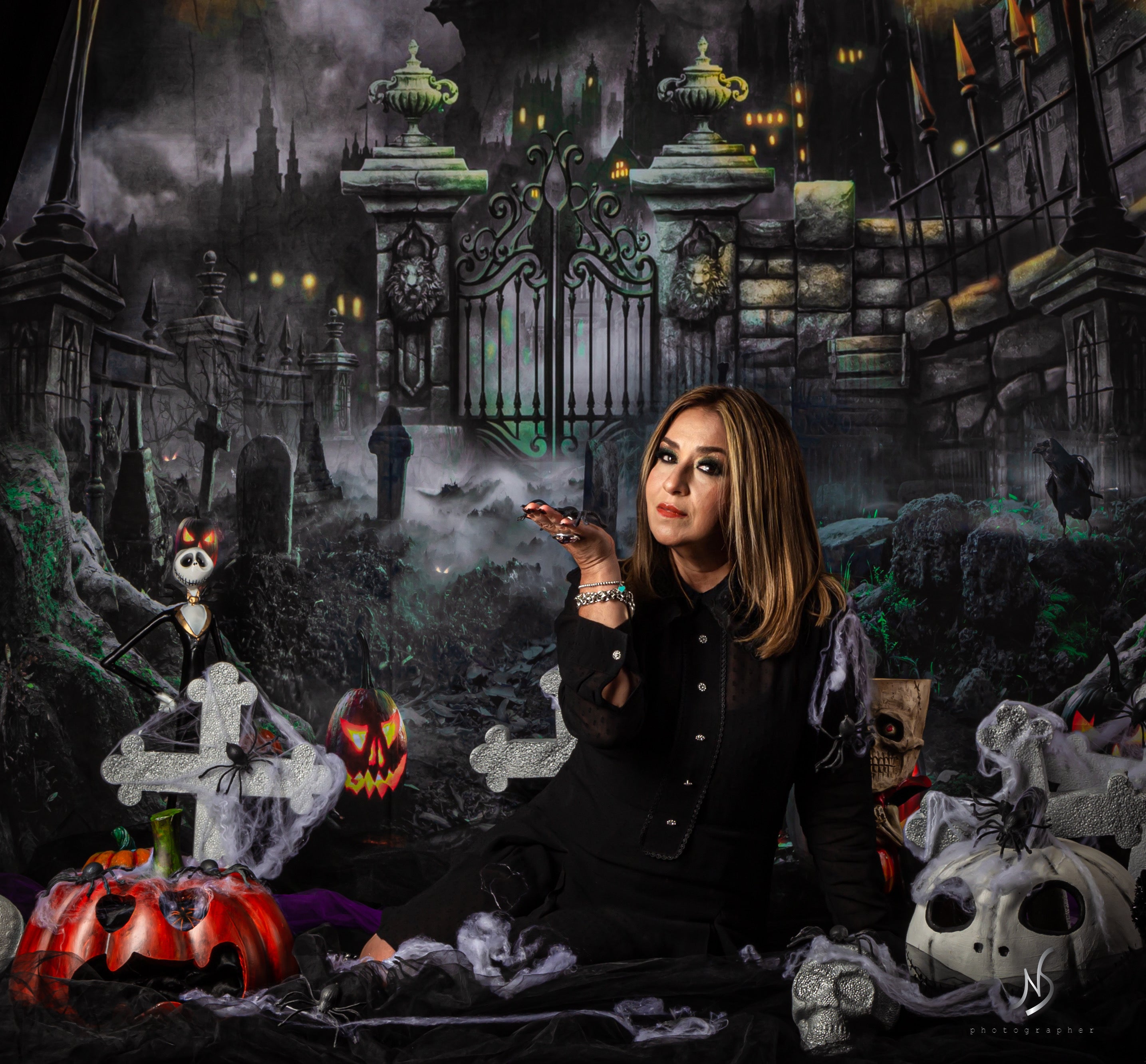 Kate Halloween Hintergrund Nacht Schloss für Fotografie