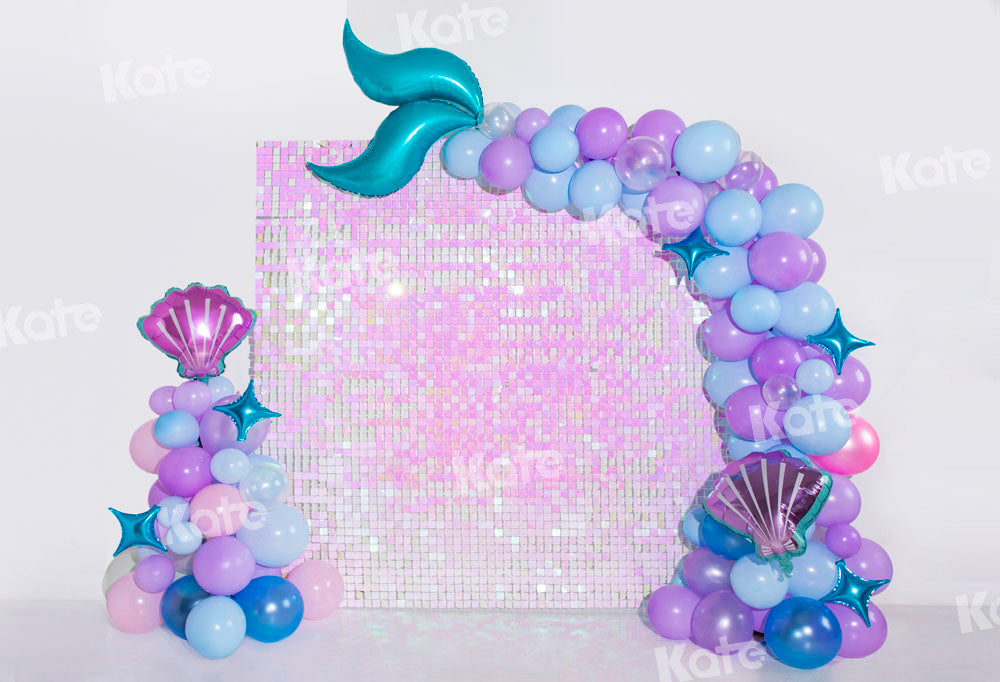 Kate Violett Meerjungfrau Luftballons Hintergrund Geburtstag von Emetselch - Kate Backdrop.de