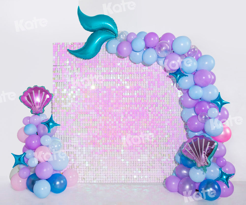 Kate Violett Meerjungfrau Luftballons Hintergrund Geburtstag von Emetselch - Kate Backdrop.de