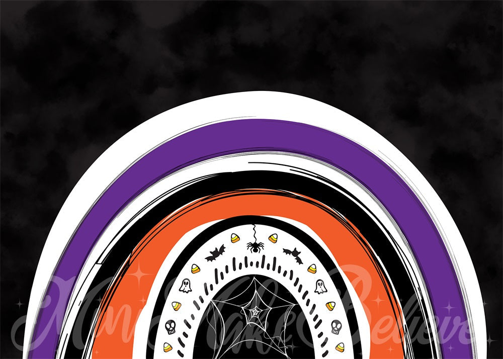 Kate Halloween Regenbogen Hintergrund Schwarz von Mini MakeBelieve - Kate Backdrop.de