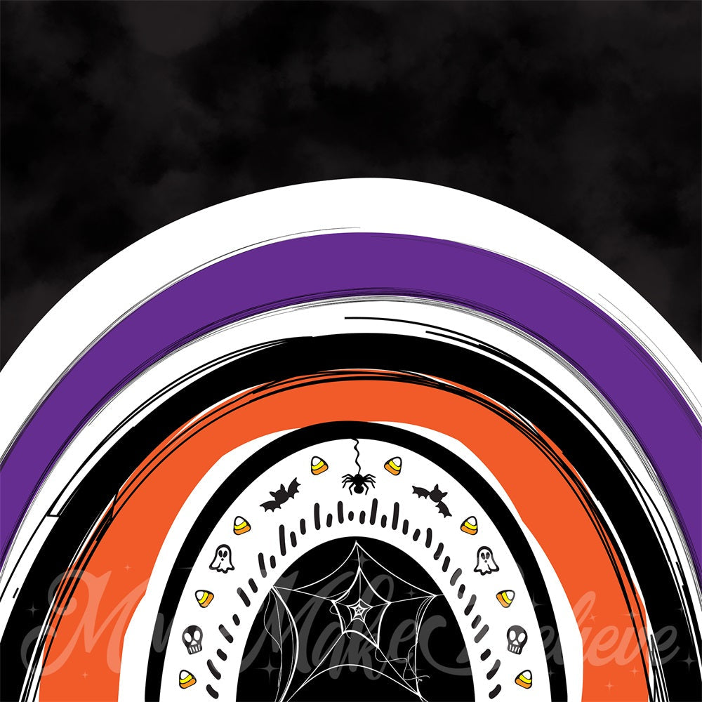 Kate Halloween Regenbogen Hintergrund Schwarz von Mini MakeBelieve - Kate Backdrop.de