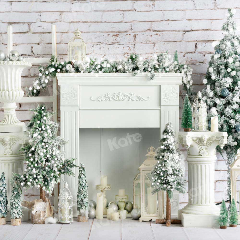 Kate Weihnachten Kamin Hintergrund Bäume Kerze von Emetselch - Kate Backdrop.de