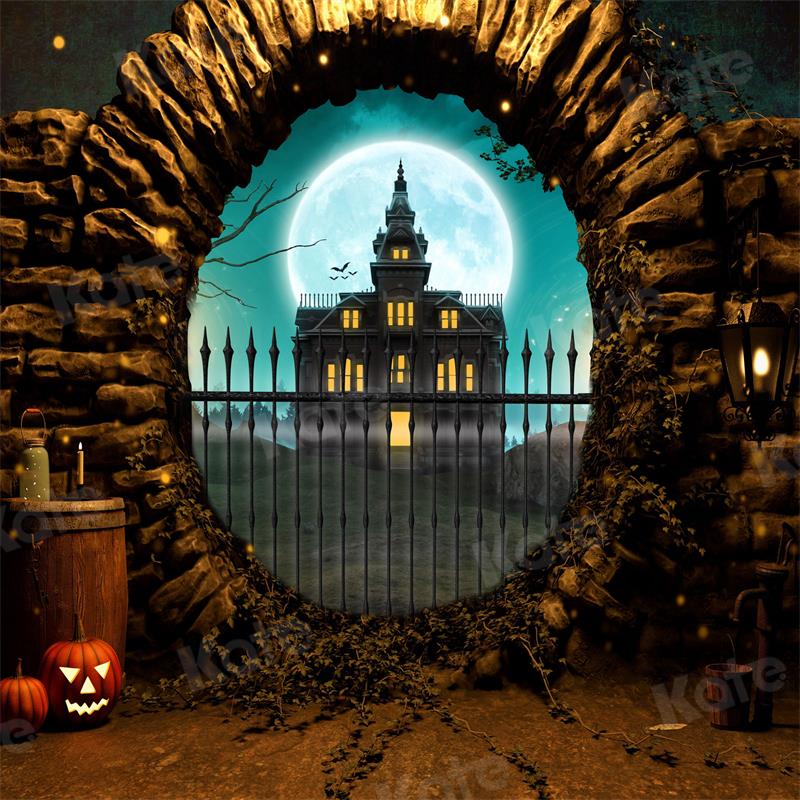 Kate Halloween Hintergrund Schloss Nacht für Fotografie - Kate Backdrop.de