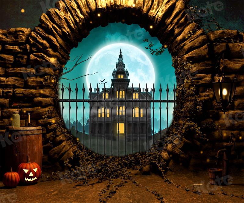 Kate Halloween Hintergrund Schloss Nacht für Fotografie - Kate Backdrop.de