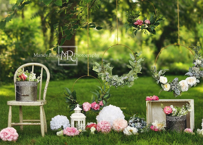 Kate Blumenreifen Hochzeit Wiese Hintergrund von Mandy Ringe Photography - Kate Backdrop.de