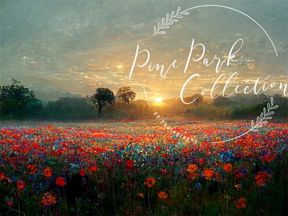 Kate Garten Landschaft Sonnenuntergang Hintergrund von Pine Park Collection - Kate Backdrop.de