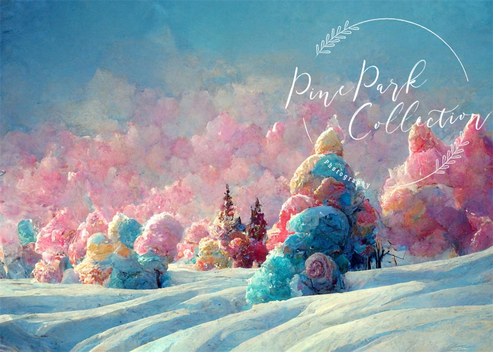 Kate Winter Farbenfrohe Welt Hintergrund von Pine Park Collection - Kate Backdrop.de