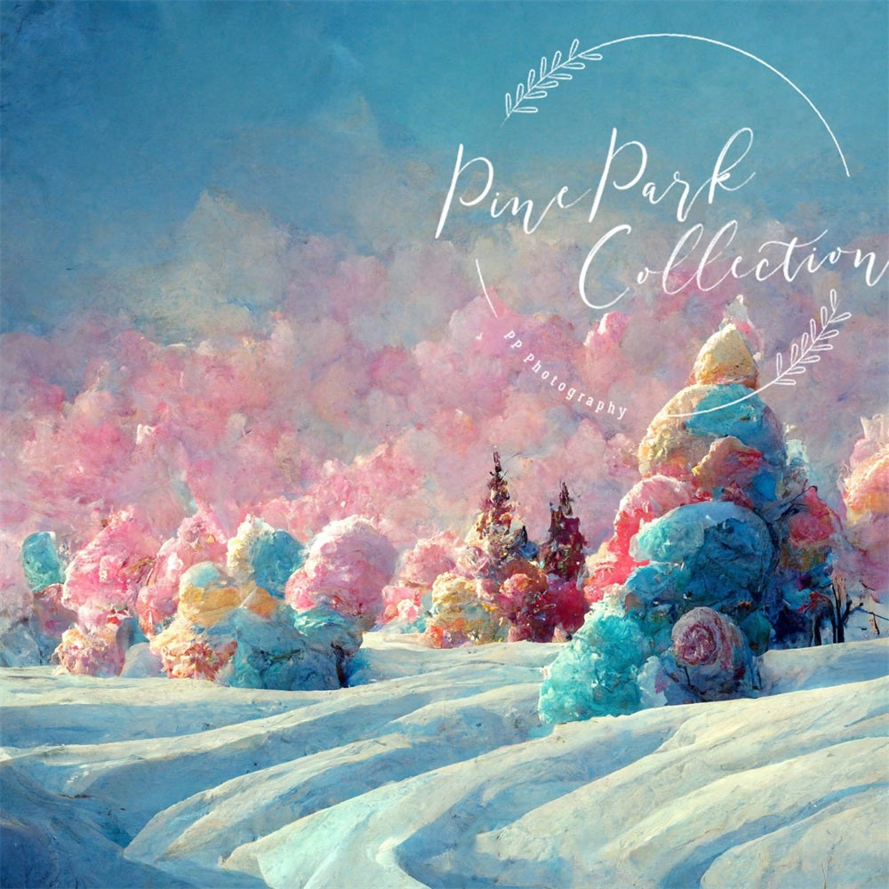 Kate Winter Farbenfrohe Welt Hintergrund von Pine Park Collection - Kate Backdrop.de