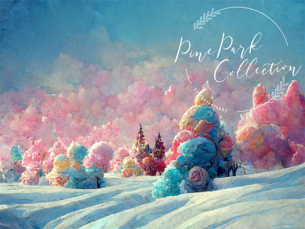 Kate Winter Farbenfrohe Welt Hintergrund von Pine Park Collection - Kate Backdrop.de