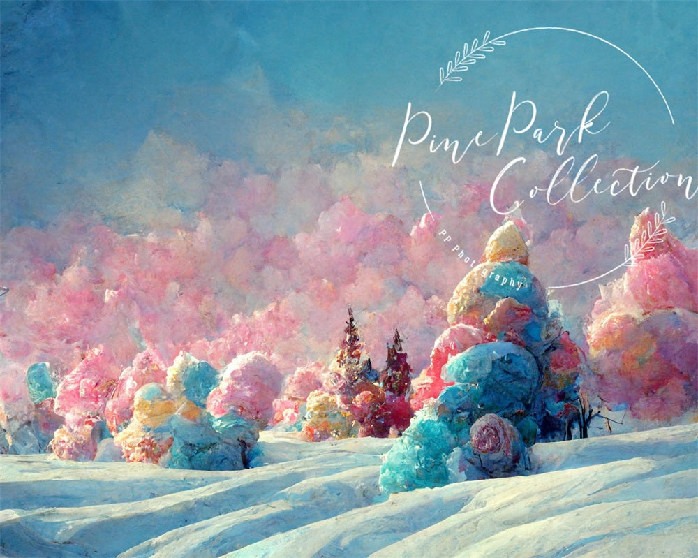 Kate Winter Farbenfrohe Welt Hintergrund von Pine Park Collection - Kate Backdrop.de